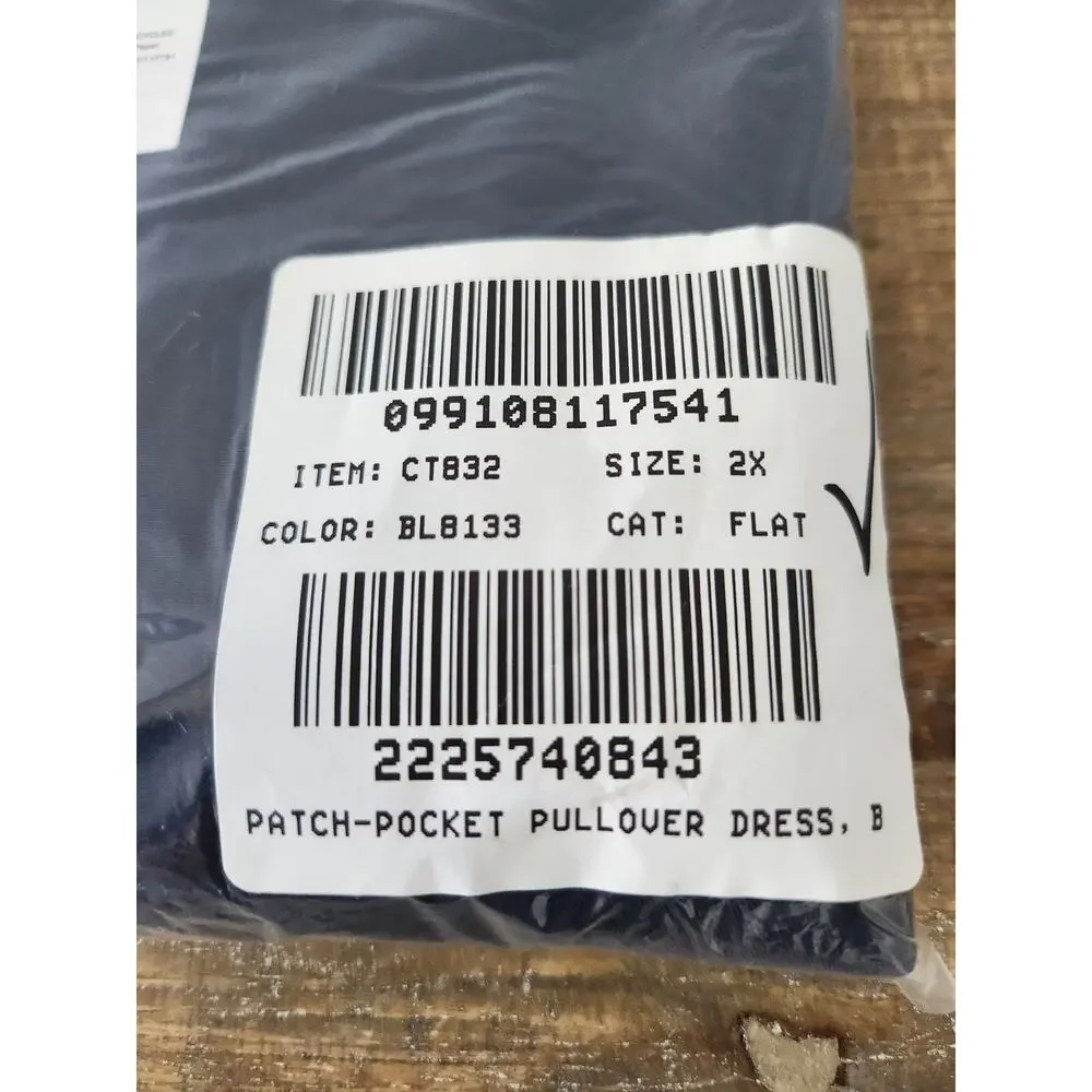 NWT J. Crew Patch-Pocket Pullover Dress In Structured Cotton Poplin Navy 2X
